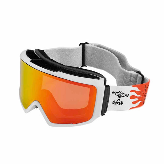 notion x bakedsnow snowboard goggles with red lens